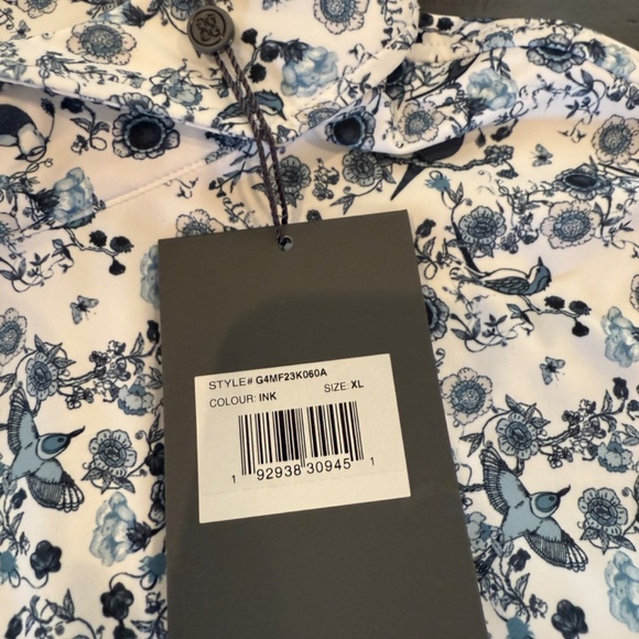 G/Fore Men's XL Ink Botanic Garden Tech Jersey Polo MSRP $120 - Picture 7 of 8